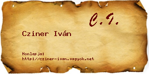 Cziner Iván névjegykártya
