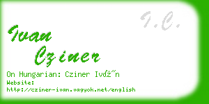 ivan cziner business card